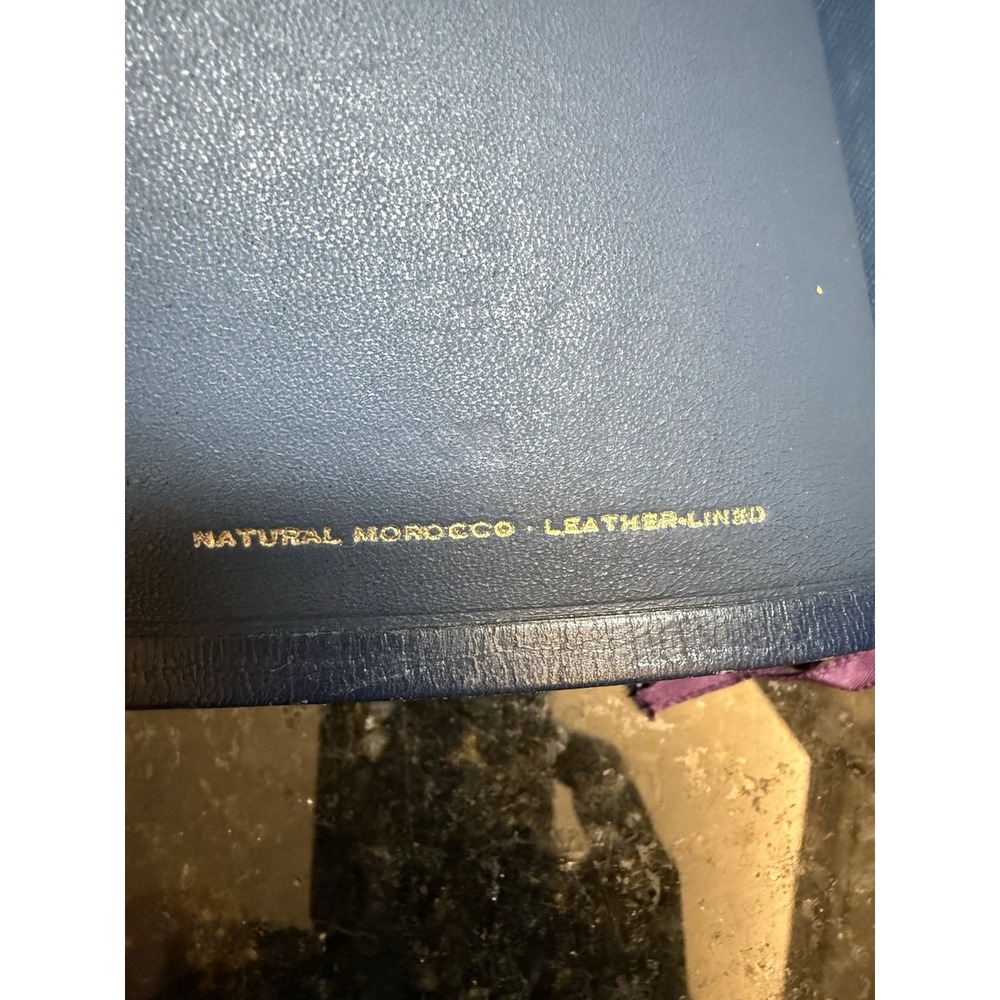1971 Blue Genuine Morocco Leather Oxford Pre-Owned Scofield Reference KJV Bible - Picture 9 of 13